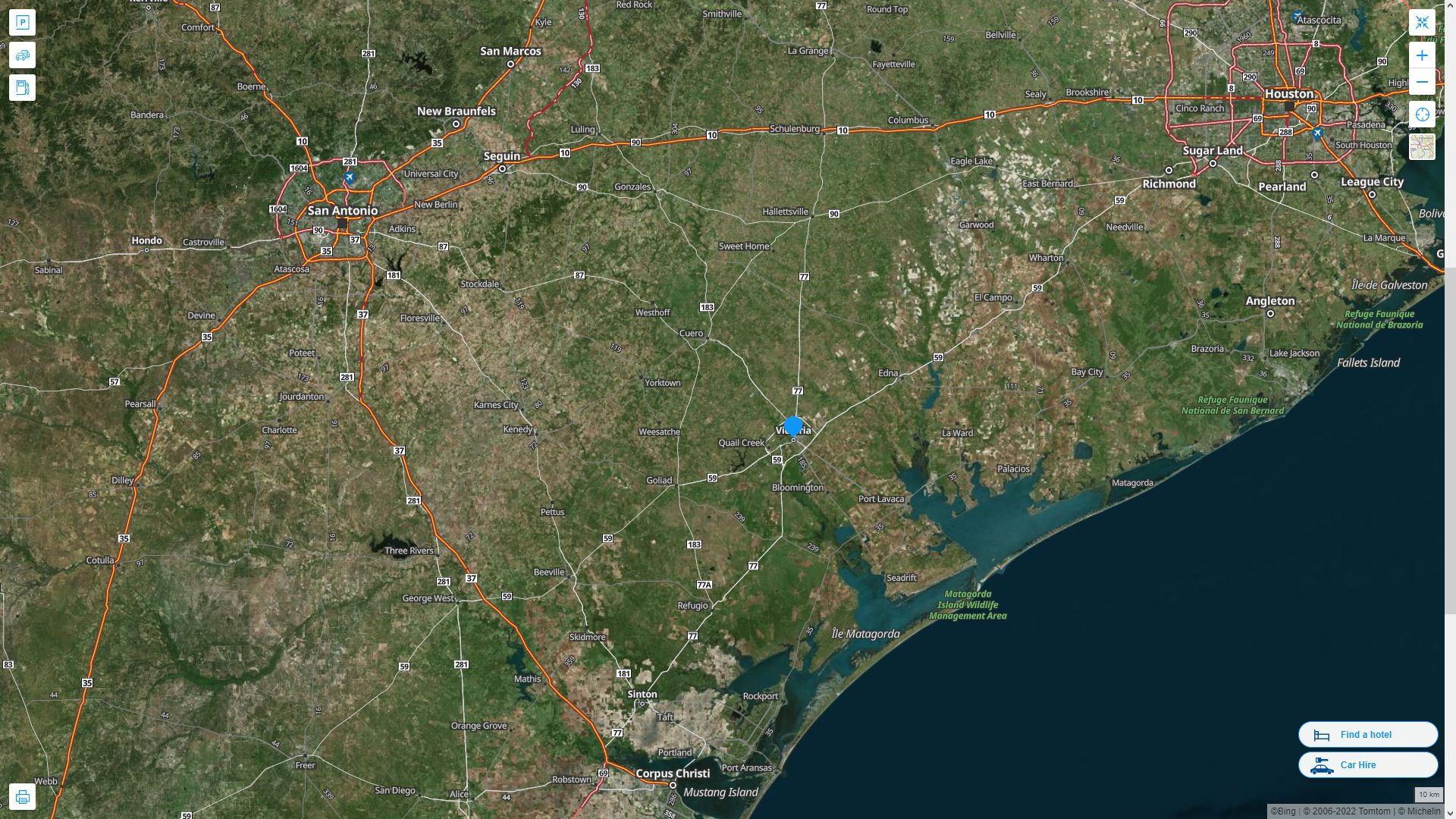Victoria Texas Highway and Road Map with Satellite View
